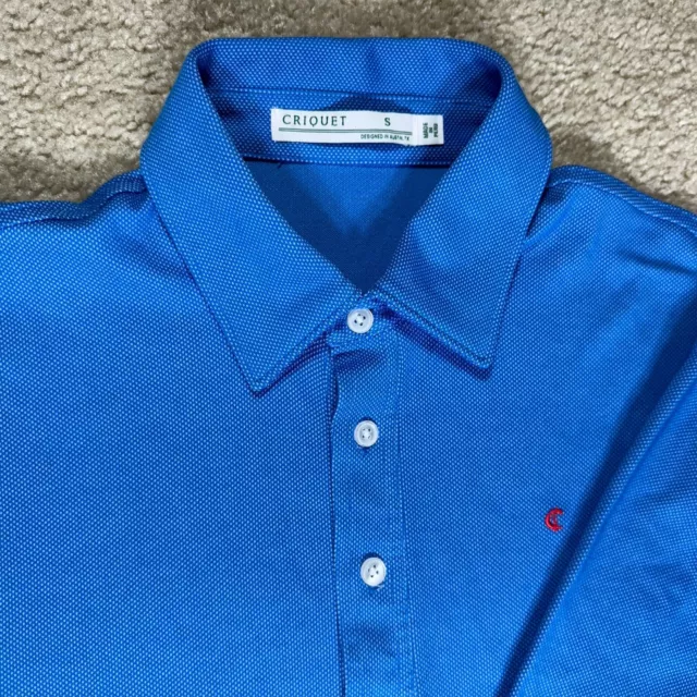 Men's Criquet Long Sleeve Polo Size Blue Red Embroidered Logo Size Small