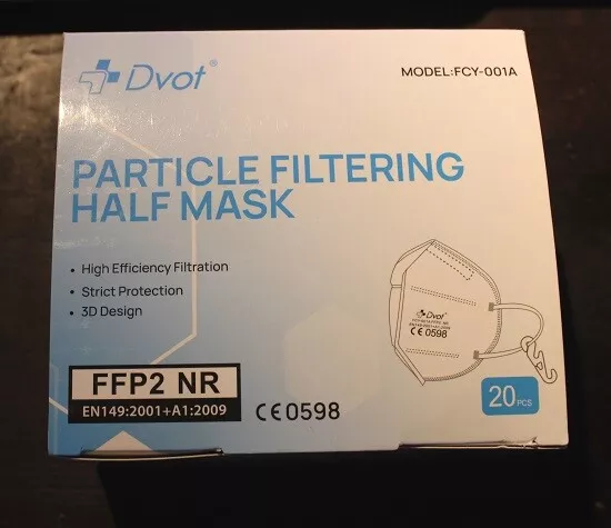 FFP II Protective Masks - Box DE 20 - Personal Packaging - DVOT