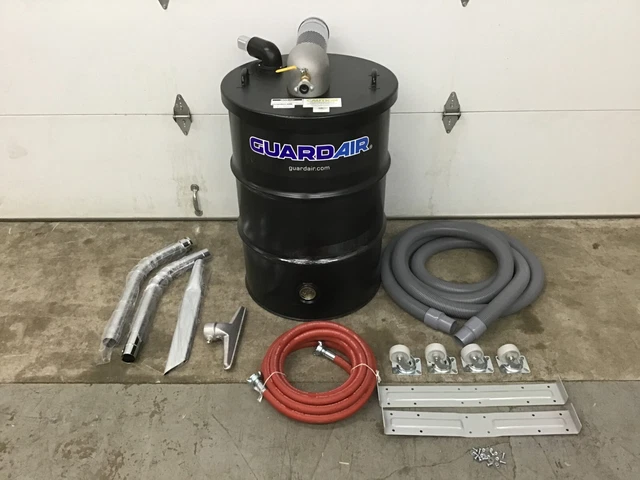 GUARDAIR - N551BC Drum Vacuum Pneumatic Wet/Dry Std 55 gal Tank Steel 2" Vacuum