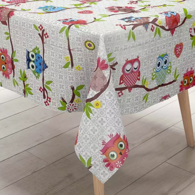 KEVKUS Nappe de Table en Toile Cirée K-BE4213 Multicolore Hiboux Carré Rond Oval