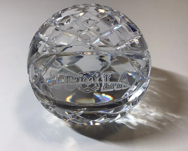 Waterford Crystal Basketball Paperweight - 3" Clear Crystal Sports Collectible