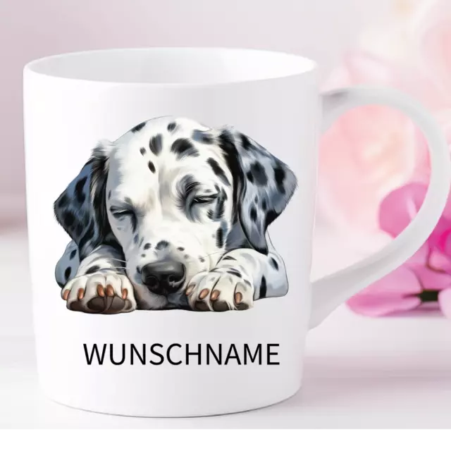 Dalmatiner-Personalisierte Tasse Hund mit Wunschname - 25 Rassen wählbar