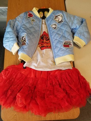 Disney Princess Belle Tutu Couture Toddler Girls 3-piece Skirt Set, Jacket NEW 3