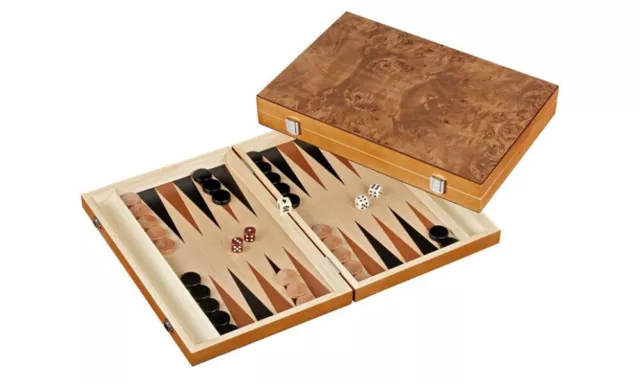 Madera Backgammon Lyon - 35CM / 13,5" - Tradicional Juego de Mesa de Estrategia