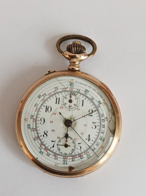 Montre à Gousset Plaqué Or Ciselée - Mécanique Manuelle, Suisse, 5.2cm, Très Bon état