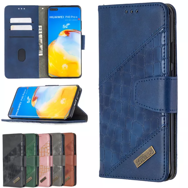 Handy Hülle Für Huawei Y5 Y6 Y7 Leder Klapp Etui Flip Kartenfach Schutztasche