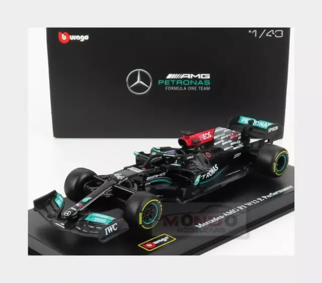1:43 BURAGO Mercedes Gp F1 W12 M12 #44 2021 Lewis Hamilton +Showcase BU38058HAM