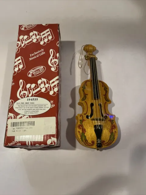 The San Francisco Music Box Co Musical Violin Christmas Ornament The First Noel