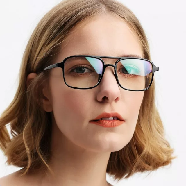 Mode Retro Doppelbalken quadratisches Gestell Brille Frauen Männer blockierende Brille;