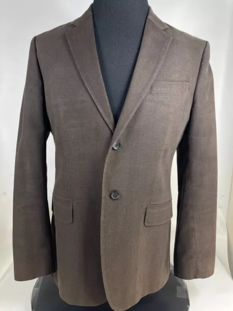 BANANA REPUBLIC SPORT Coat Blazer Jacket Mens 40R Brown Plaid 2 Button ...