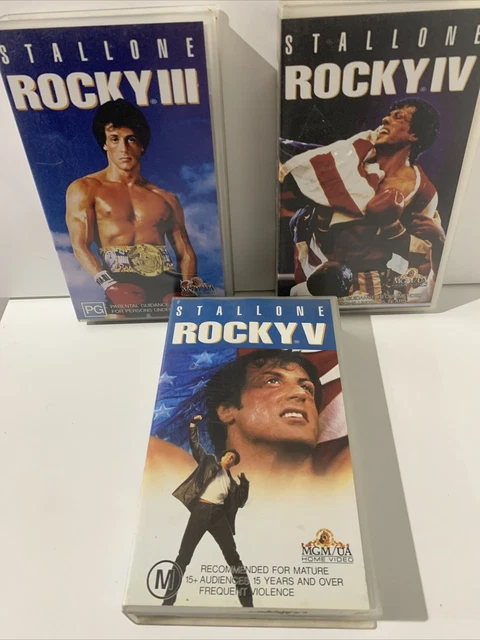 VINTAGE VHS VIDEO Rocky 1-5 Movie MGM Sylvester Stallone Boxed