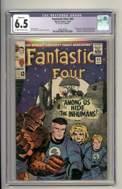 Fantastic Four #45 CGC 6.5 R OW-White Pages Dec 1968 Inhumans Marvel HOT!
