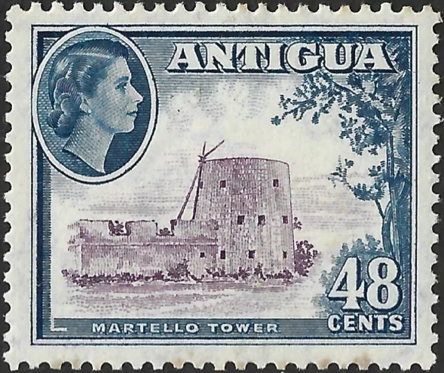 Antigua 1953-62 QEII 48c Purple & Deep Blue  SG.130 Mint (Hinged)  Cat:£15