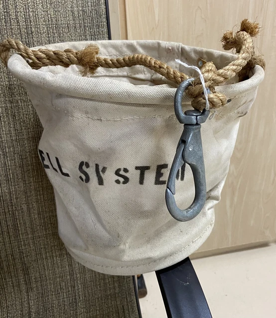 Bell System Telephone Lineman Canvas Tool Bucket.   Great Condition!!