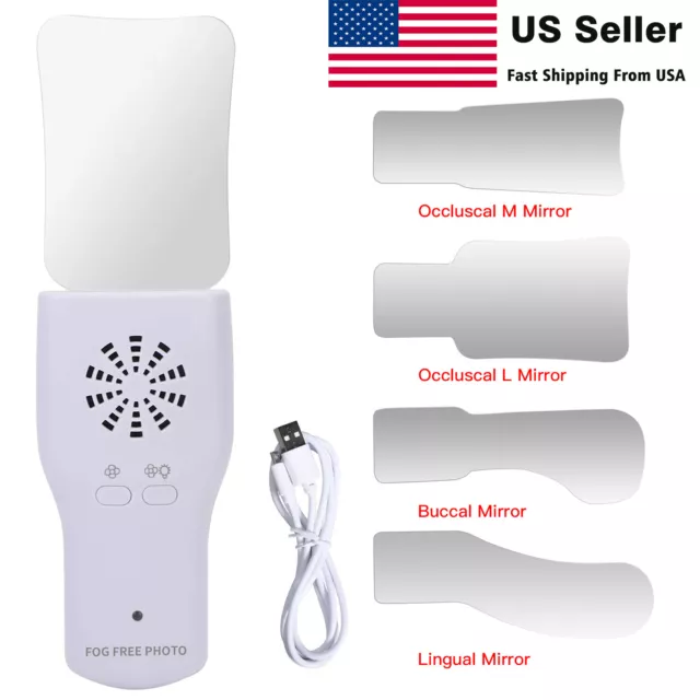 Dental Occlusal Mirror Fog Free LED Intra Oral Photo System 4*Mirrors Anti-Fog
