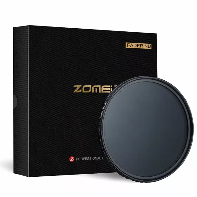 ZOMEI 82mm Slim Fader ND2-400 Neutral Density Adjustable ABS NO "X" Spot Filter