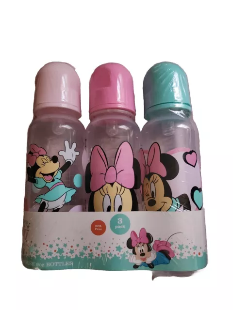 Minnie Mouse Baby Bottle Set of 3, Happy Aqua, 9oz - BPA Free