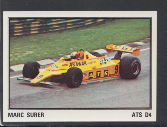 Panini F1 Grand Prix Sticker, No 66 Marc Surer ATS D4, Motor Racing, Sports