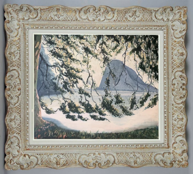 Hst Ancienne Peinture Le Lac De Lugano En Suisse Vers 1950/60 (6)