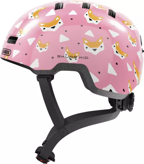 casque vélo skate trottinette enfant Abus Skurb Kid rose renard Taille S 45-50