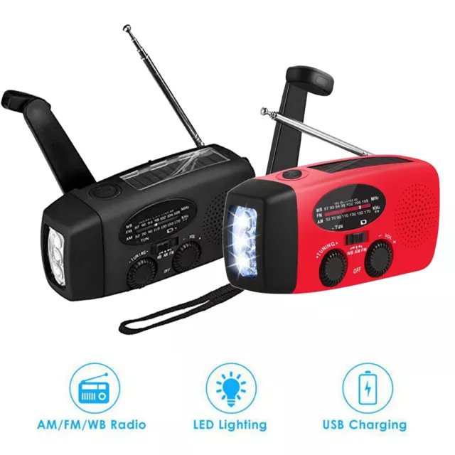 Urgence Radio Portable 5000 mAh - Radio météo Portable AM, FM, NOAA avec  Chargeur de téléphone Portable