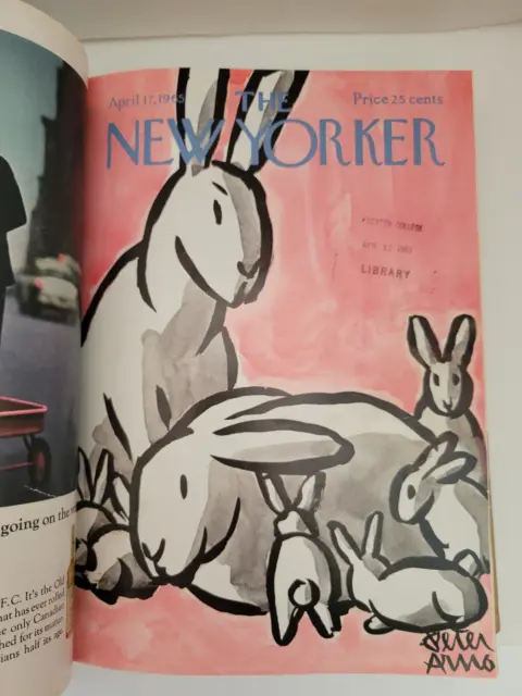 New Yorker Apr-May 1965 Bound Volume #41 6 Issues Peter Arno & Steig Covers Ads