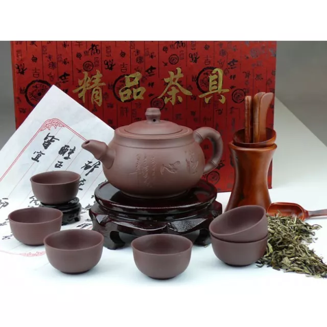 Chinesisches Teeservice aus Yixing-Ton "Stilvoll", Fang Gu Teekanne China 2