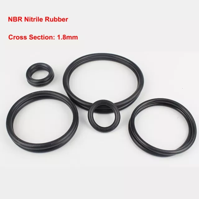 O-Ring Seals Washers NBR Nitrile Rubber Cross Section 1.8mm Oil Sealing Gasket