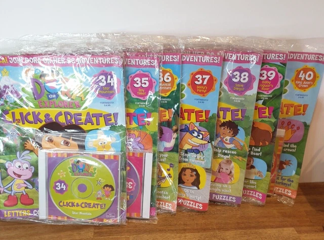 RARE DORA THE explorer Click & Create magazines and discs (2005) new ...
