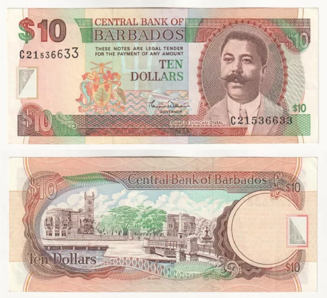 BARBADOS 10 Dollars Banknote (1999) P.56 - UNC