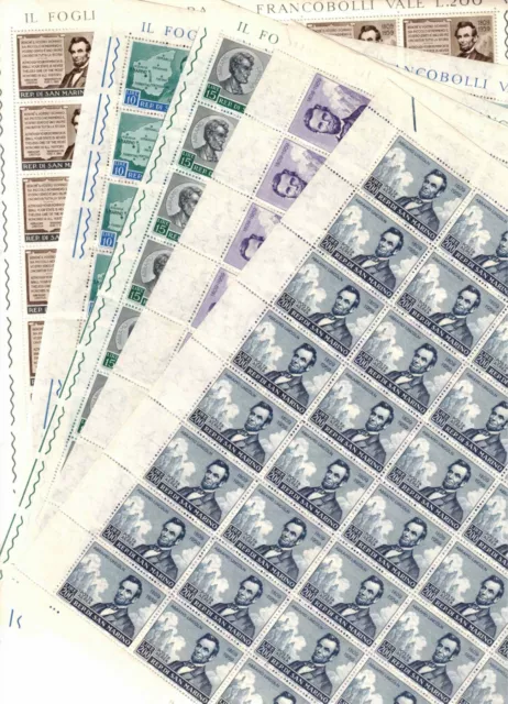 s43309 SAN MARINO 1959 MNH** Full Sheet Emissions Collection NOTES 3