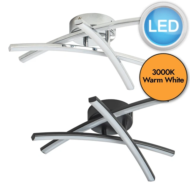 Moderne LED Unterputz Deckenleuchte Beschlag Chrom oder Schwarz