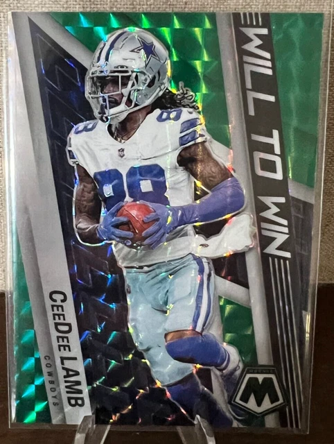 2022 PANINI MOSAIC FOOTBALL CeeDee LAMB WILL TO WIN GREEN PRIZM MOSAIC #WW-18