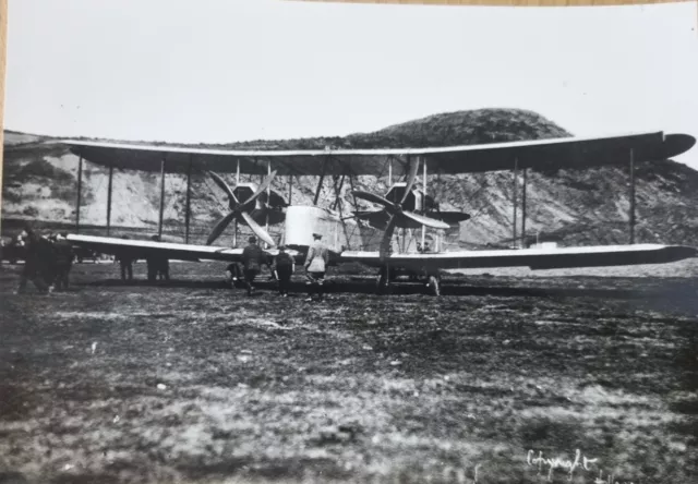 ORIGINAL AIRCRAFT  PHOTO VICKERS VIMY AT ST JOHNS ALCOCK & BROWN 1919 13x10cm