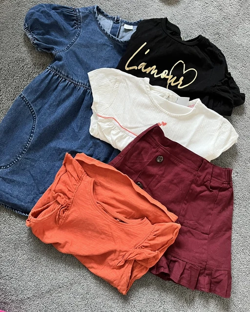 girls age 4-5 bundle t-shirts skirt dress zara next river island