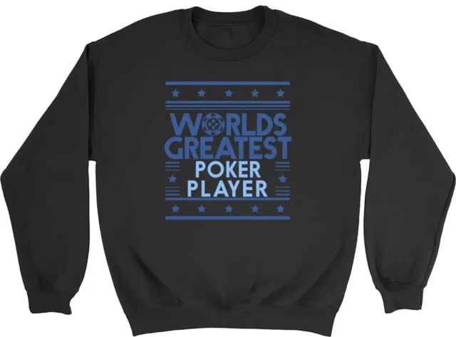 Worlds Greatest Poker Player Kid Sweatshirt Gambler Texas Holdem Boy Girl Jumper