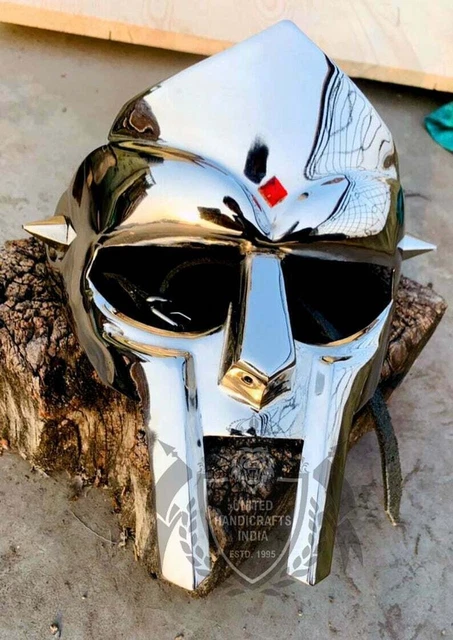 Antique Collection Speciale bestelling MF DOOM Mask Mad-villain Mild Steel Face Armour Middeleeuws Hand-Forged Doom masker Eerbetoon aan MF Doom