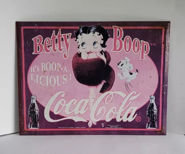 Betty Boop Vintage Its Boop-a-Licious Coca Cola Metal Sign