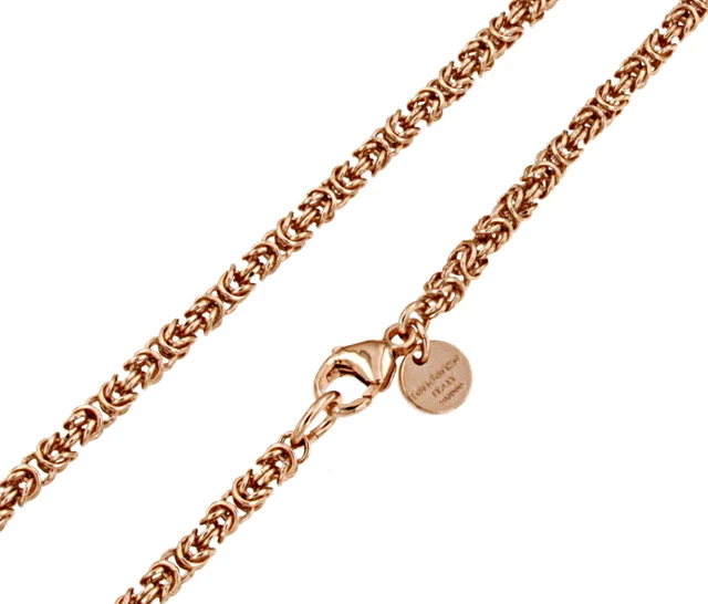 Collier Chaîne Royale Byzantine - Plaqué Or, Unisexe, Fabriqué En Italie, Neuf Avec Emballage