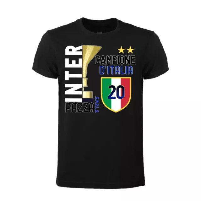 T-Shirt Maglia INTER Campione Italia 2024 maglietta Nera Scudetto idea regalo