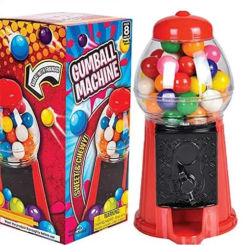 Gumball Machine Bank and Coin Bank Toy For Kids, Gum Balls Included, 6.5"