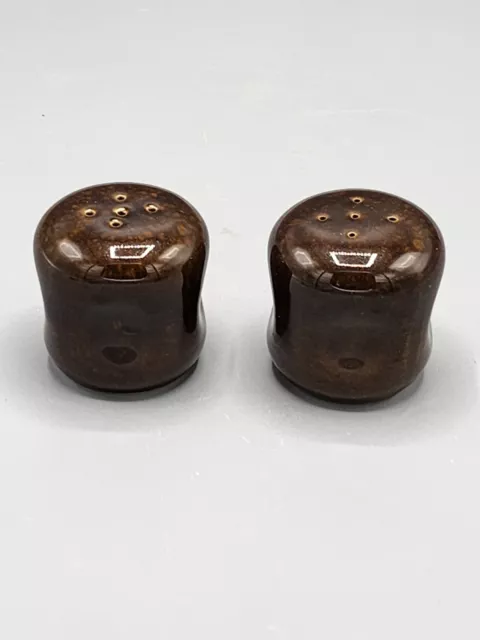 VTG Russel Wright American Modern Black Chutney (Brown) 2” Salt & Pepper Shakers
