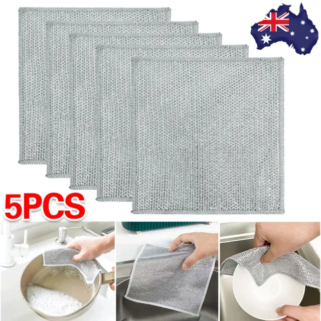 Multipurpose Wire Dishwashing Rags for Wet and Dry, Wire Dishwashing Rag,  Effortlessly Removes Stubborn Stains from Dishes, Pots