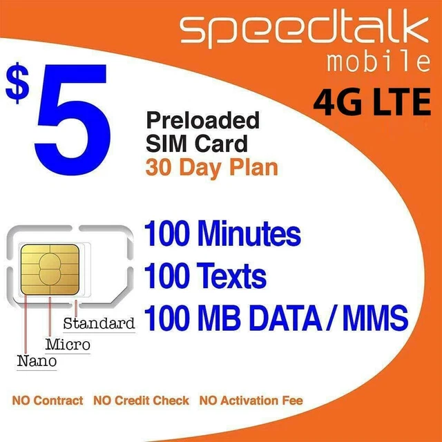 $5 Prepaid Wireless Pay Go Plan for Smartphones & Cellphones | 5G 4G LTE |