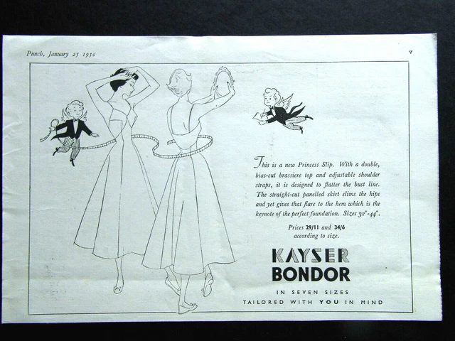 VINTAGE 1950S ADVERT for KAYSER BONDOR Princess Slip ladies underwear