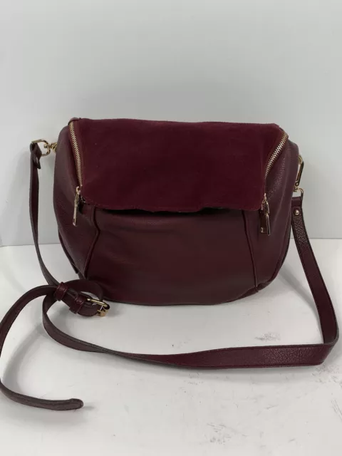 Street Level Plum Eggplant Purple Saddle Crossbody Bag 2