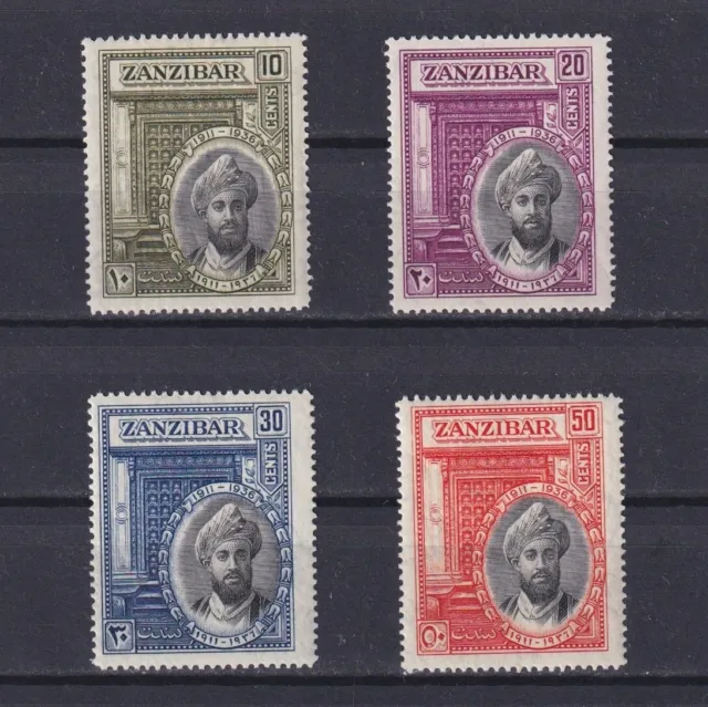 ZANZIBAR 1936, SG# 323-326, CV £35, Sultan Khalifa bin Harub, MH