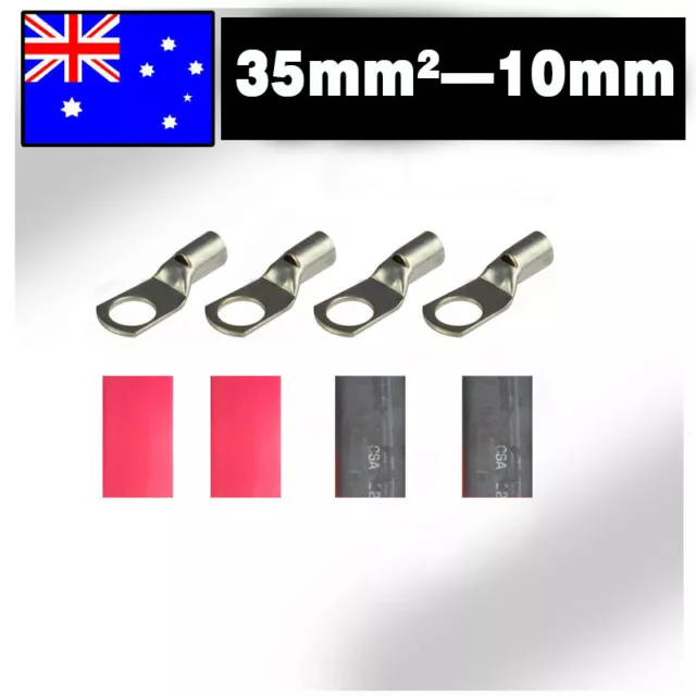 4x Battery Cable Lead Lug 35-10 Terminals for Electrical wire Crimp Crimper AU