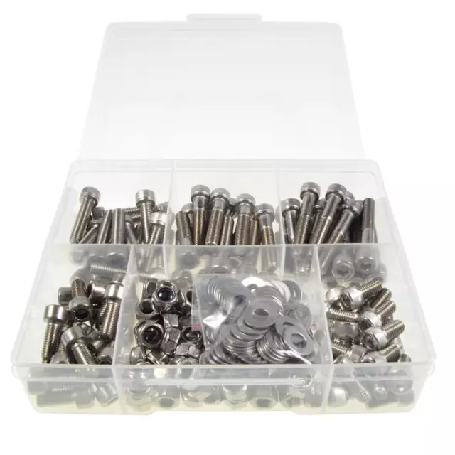 Qty 225 Socket Head Cap Screw Kit M8 Stainless Steel Screw Bolt Nut Washer #12