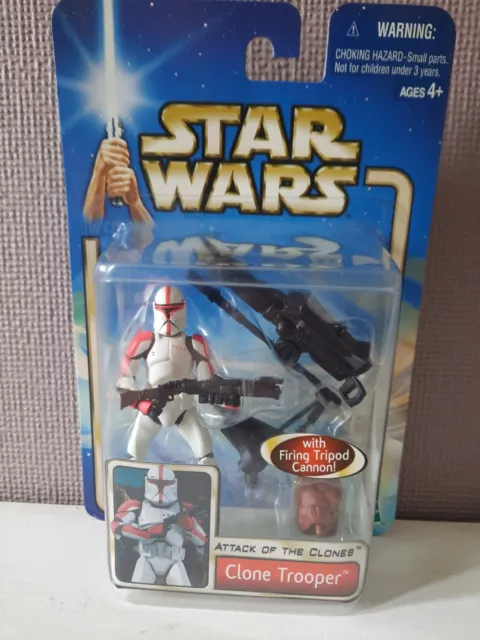 2002 New Sealed Star Wars Clone Trooper Attack Of The Clones Hasbro 4" Figure.